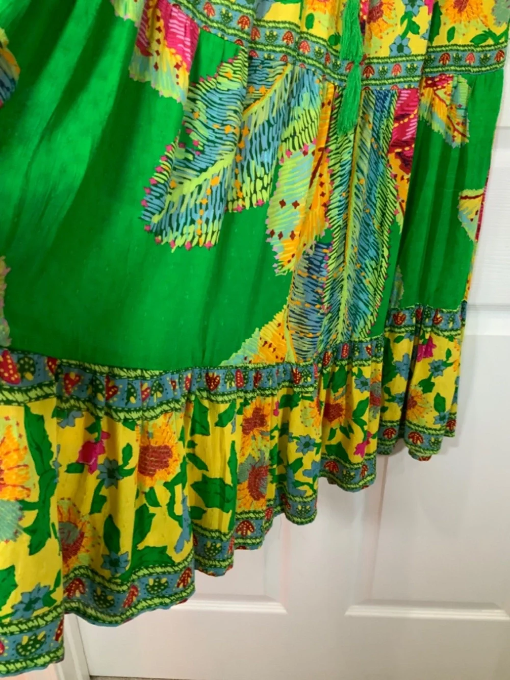 Cynthia Rowley Tropical Halter Top Maxi Dress Green Floral Resort Boho Set XS